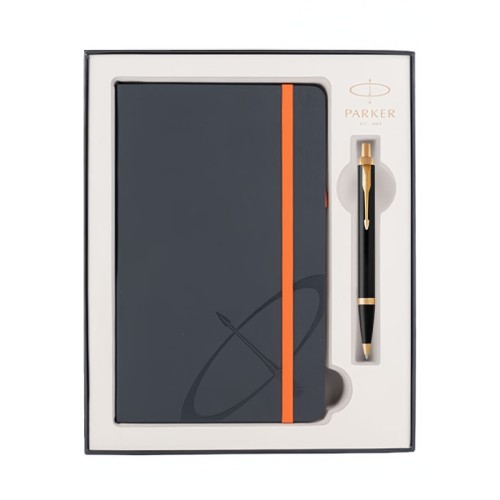 Набор Parker IM Black GT (шариковая ручка + блокнот)