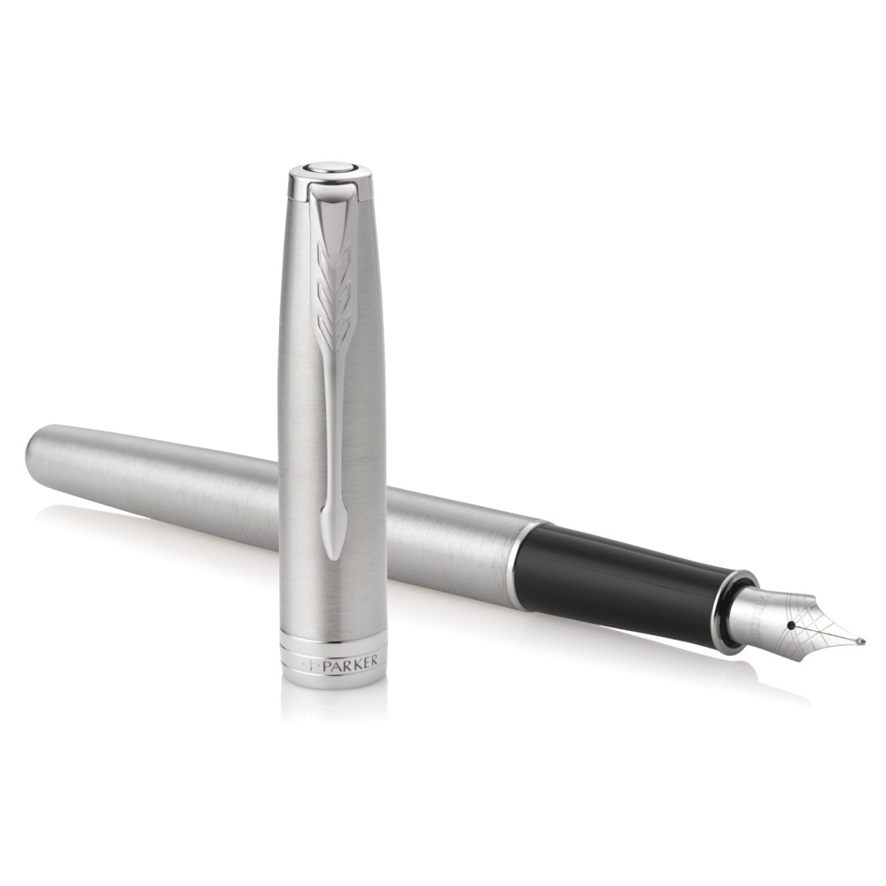 Набор: перьевая ручка + блокнот Parker Parker Sonnet Core F526, Stainless Steel CT (Перо M)